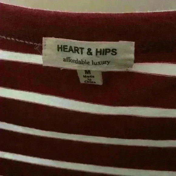 Brand: Heart & Hips
Red and soft white striped short sleeve dress. - Picture 3 of 6